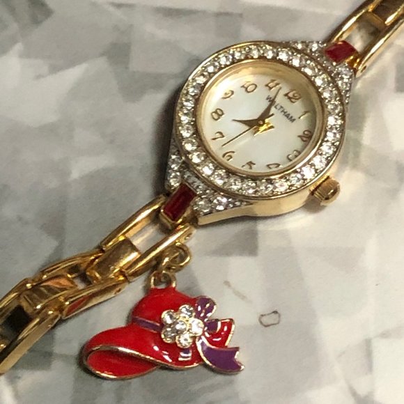 Waltham Red Hat Society Crystal Mother of Pearl Watch main image 6
